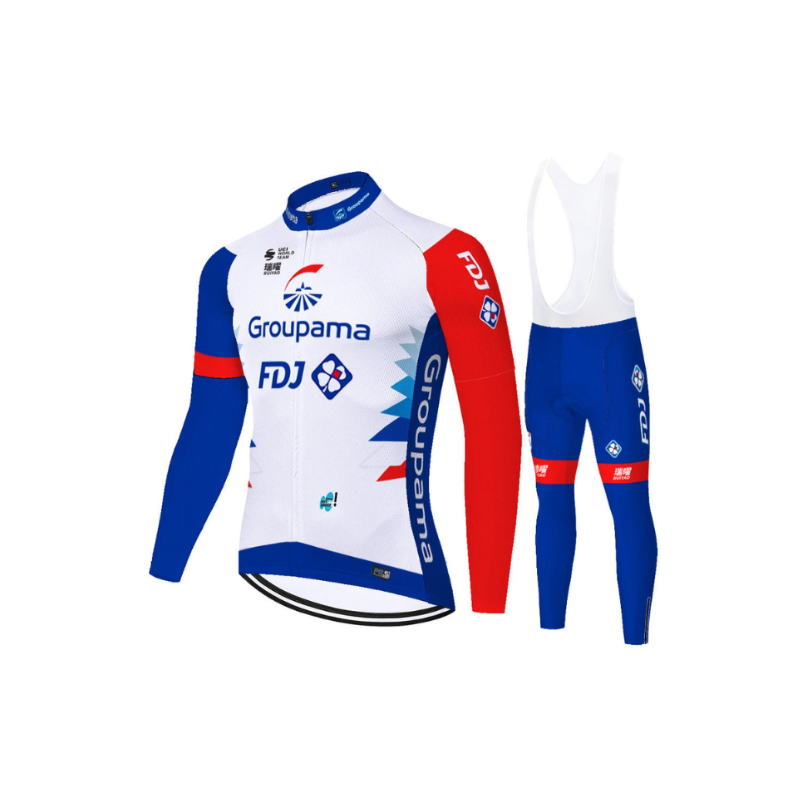 Ensemble de vélos professionnel FDJ avec maillots à manches longues