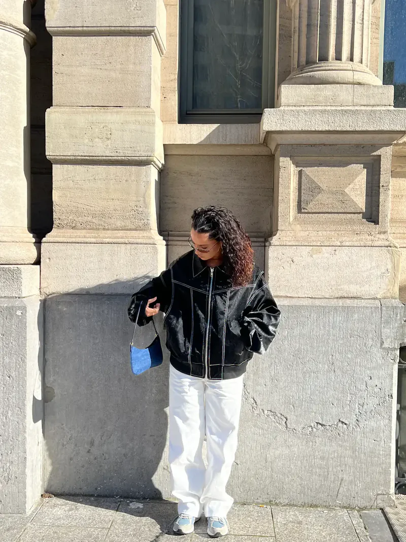 Freja – Oversized Kontrastjacka med Trendig Passform